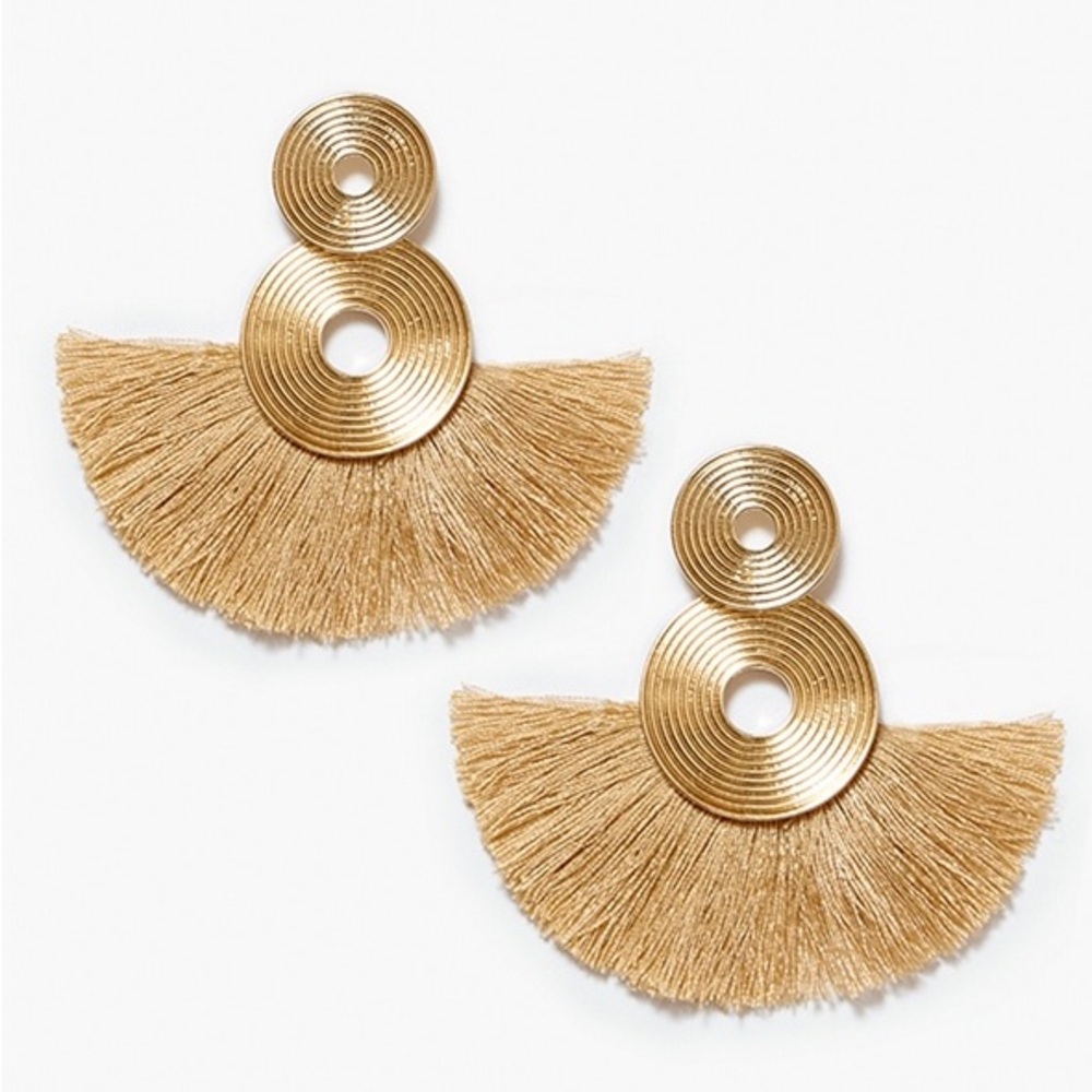 PrettyLittleThing Gold Fringe Earrings